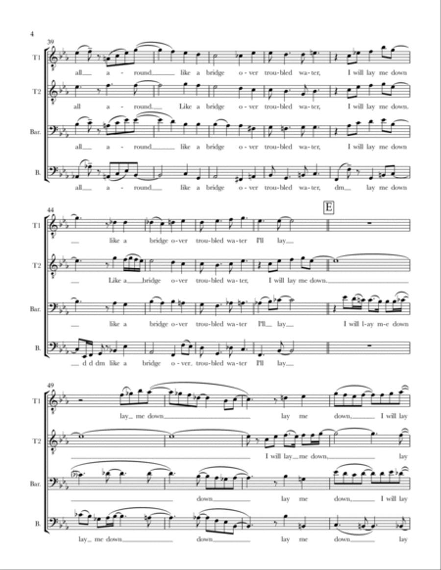 Bridge Over Troubled Water TTBB scores gallery preview page 4