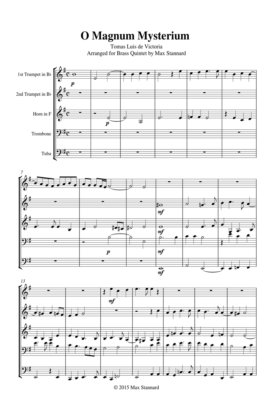 O Magnum Mysterium Brass Ensemble scores gallery preview page 2