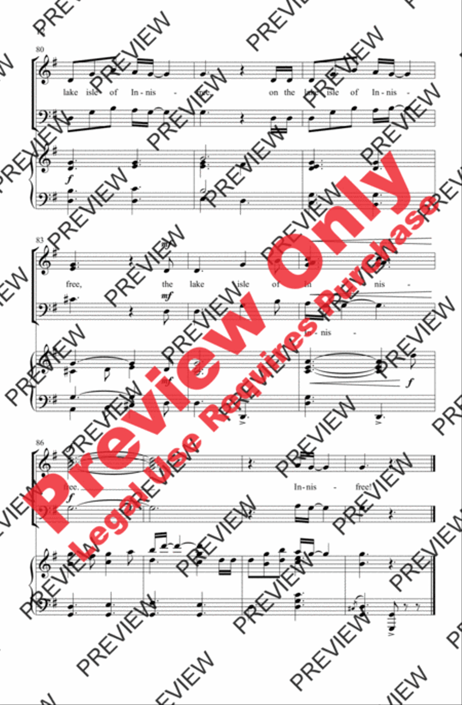The Lake Isle of Innisfree 3-Part scores gallery preview page 12