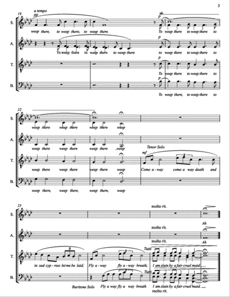 Two Pieces for Chorus with Words by Shakespeare SSAATTBB SSAATTBB scores gallery preview page 3