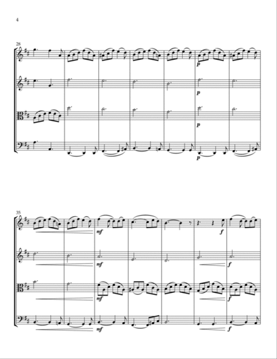 Snowman String Quartet scores gallery preview page 4