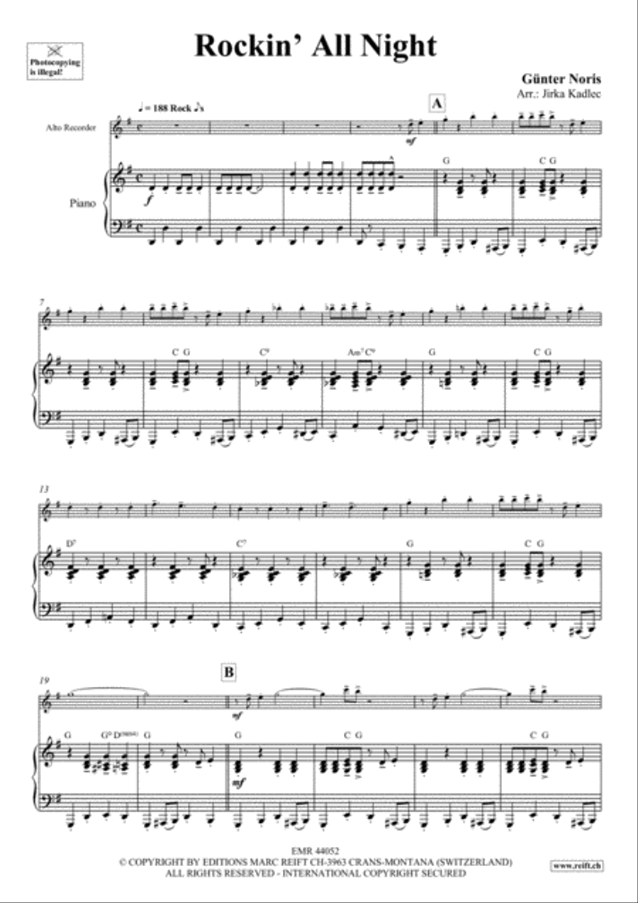 Rockin' All Night Alto Recorder scores gallery preview page 4