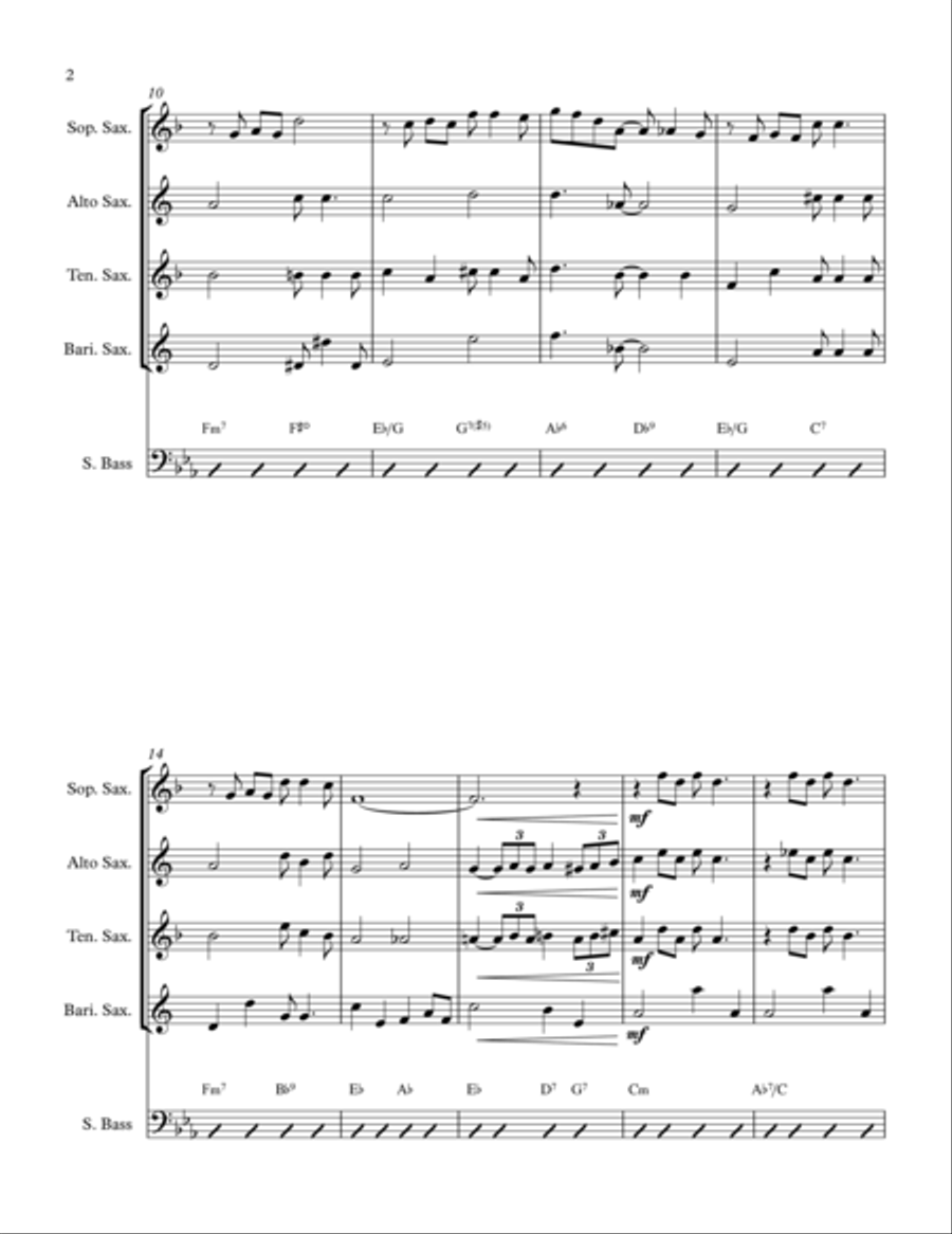 Ain't Misbehavin' (Sax Quartet) Saxophone Quartet scores gallery preview page 2