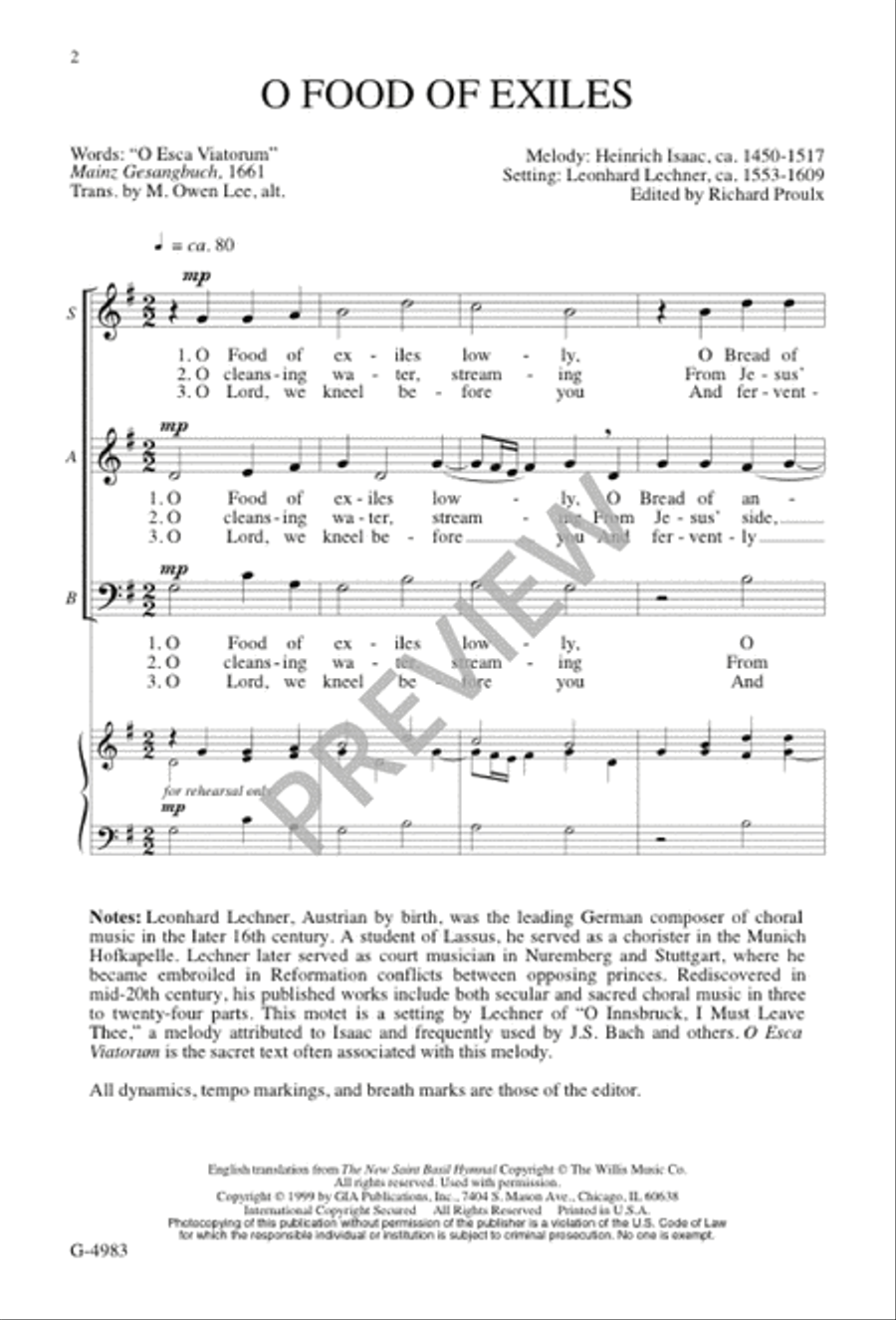 O Food of Exiles 3-Part scores gallery preview page 2