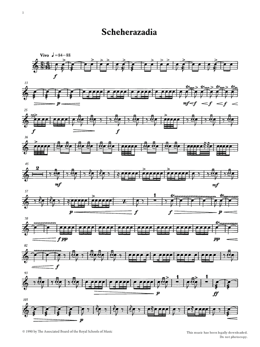 Scheherazadia from Graded Music for Snare Drum, Book IV Percussion scores gallery preview page 1