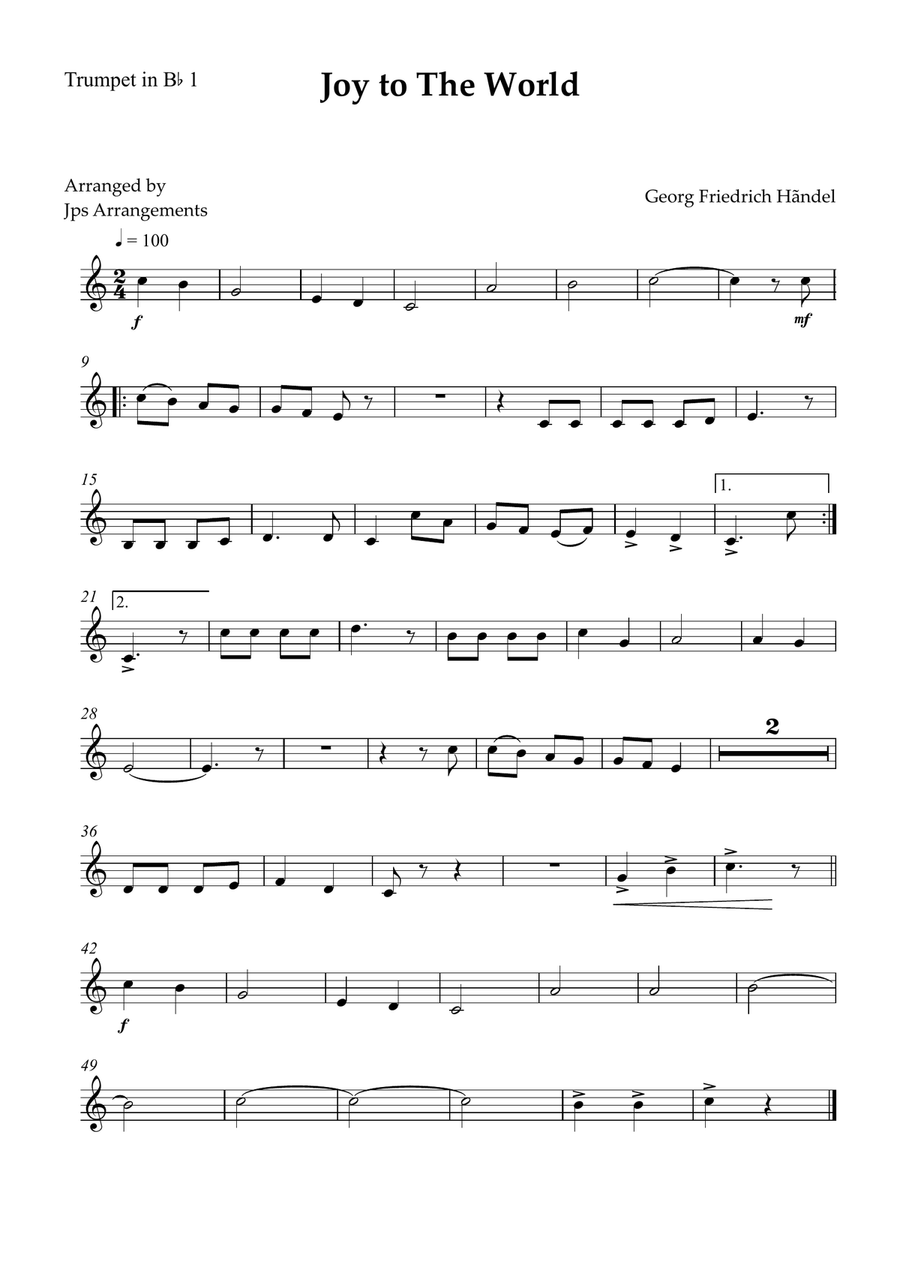 Joy To The World brass quintet easy intermediate Brass Quintet scores gallery preview page 5