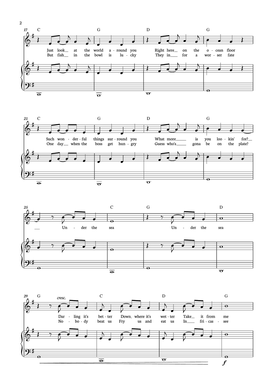 Under The Sea Under The Sea Piano, Vocal scores gallery preview page 2