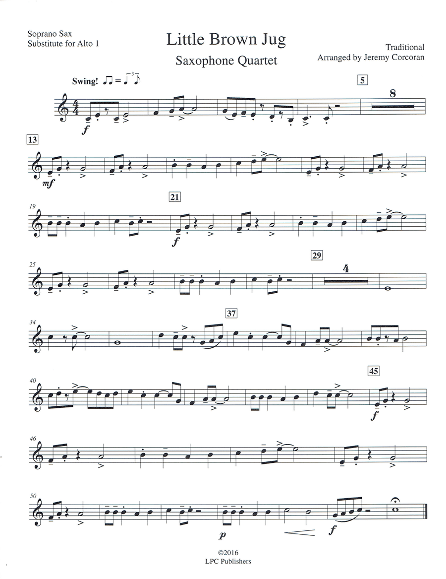 Little Brown Jug for Saxophone Quartet Saxophone Quartet scores gallery preview page 4