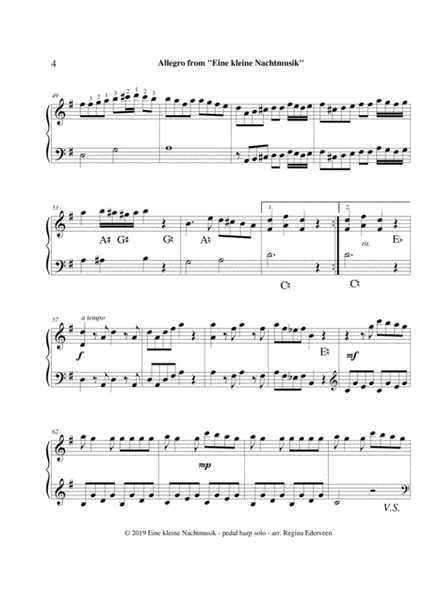 Allegro from ''Eine Kleine Nachtmusik'' (Mozart) - pedal harp solo image number null