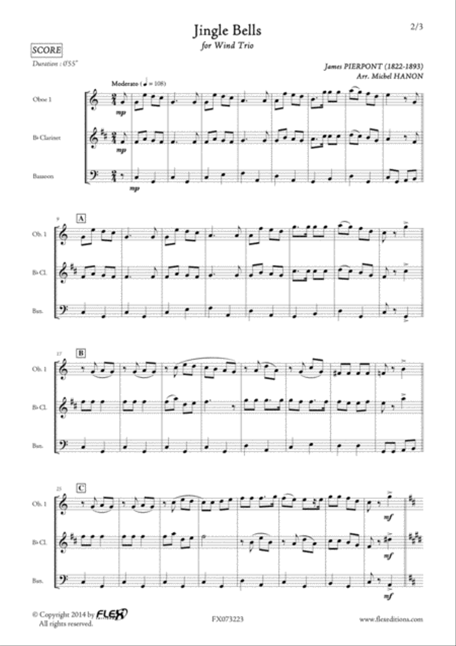 Jingle Bells Woodwind Trio scores gallery preview page 2