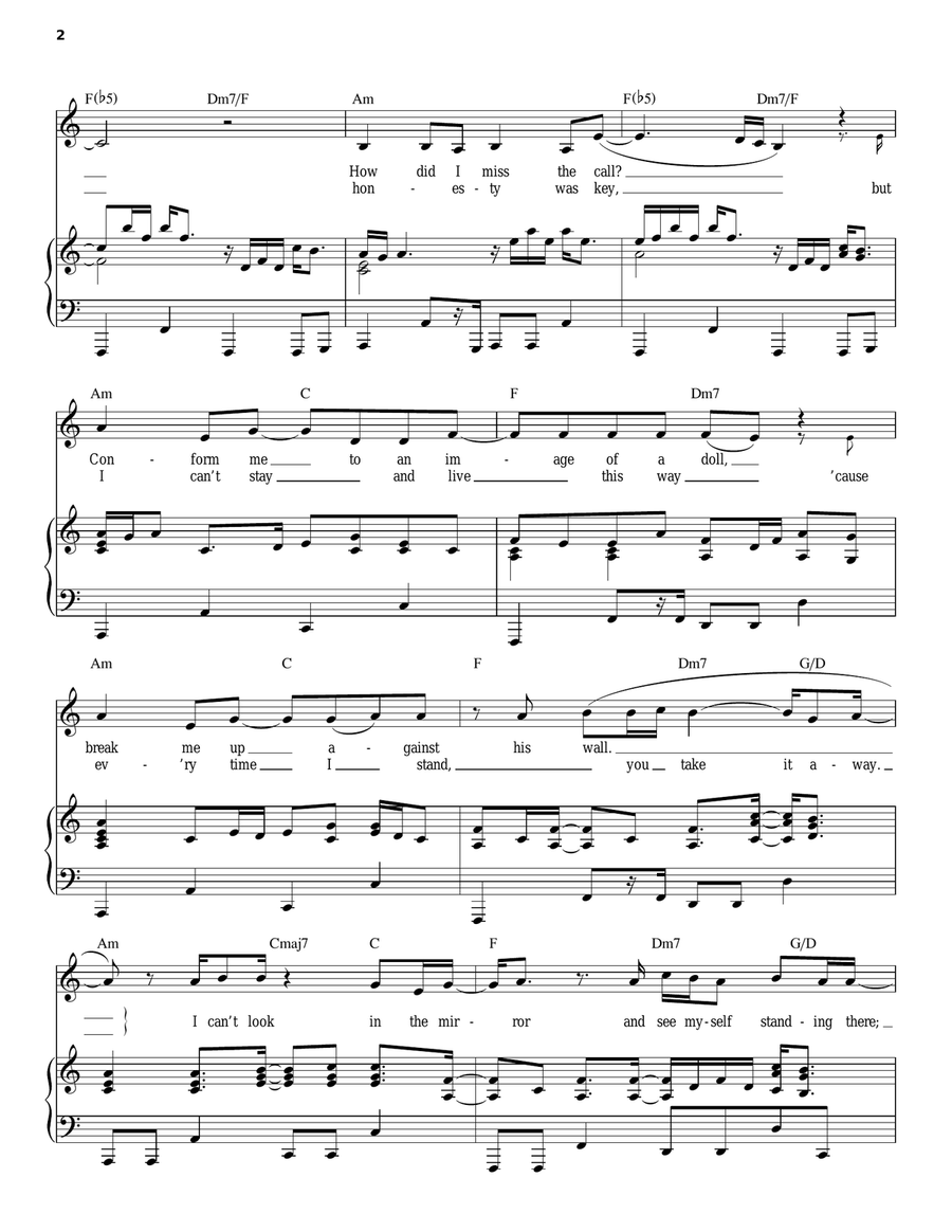 Set Me Free Piano, Vocal, Guitar scores gallery preview page 2