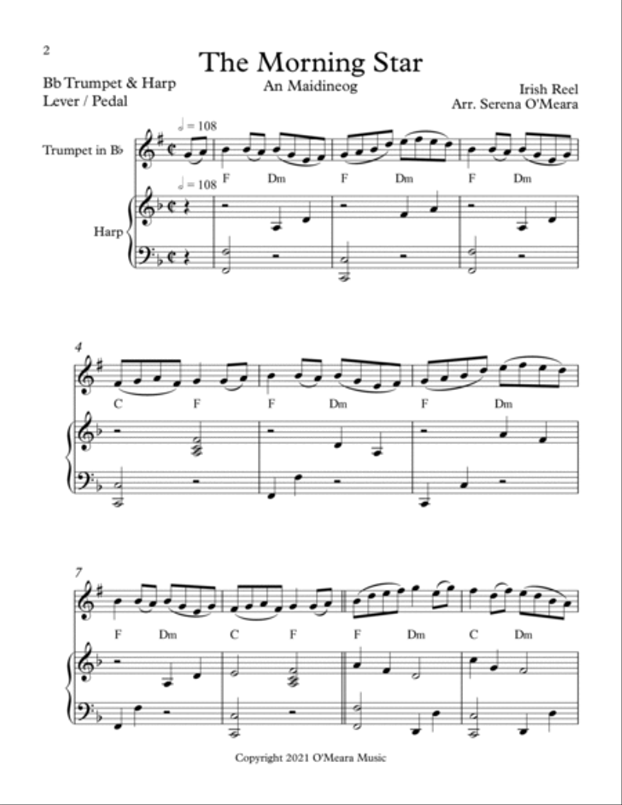 The Morning Star, Duet for Bb Trumpet & Harp image number null