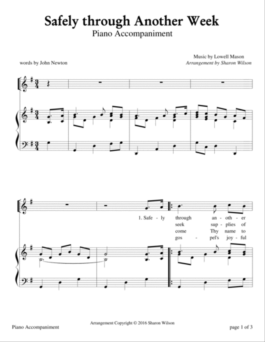 Safely Through Another Week (Sabbath Celebration) High Voice scores gallery preview page 2