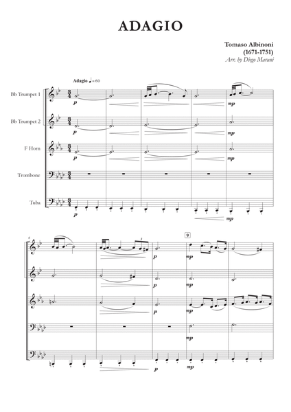 Albinoni's Adagio for Brass Quintet image number null