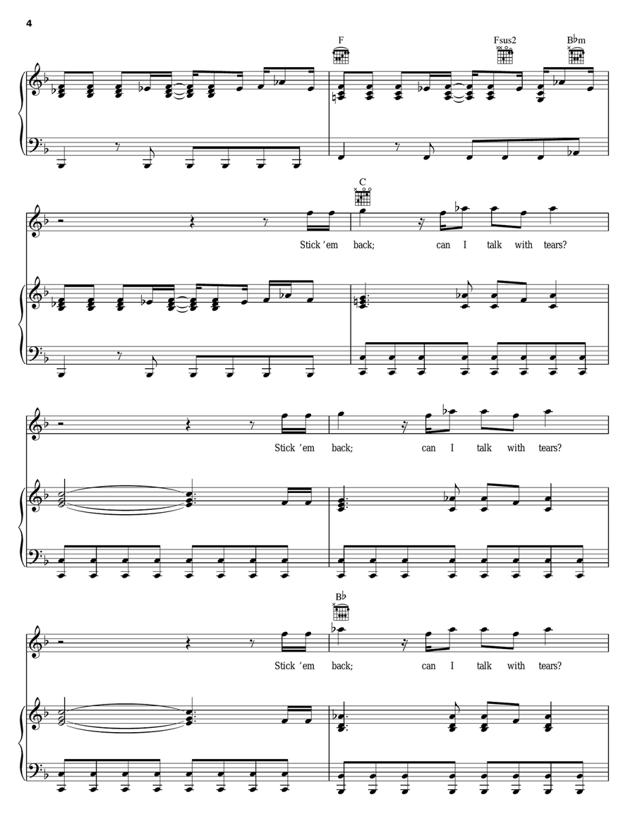 Suspect Piano, Vocal, Guitar scores gallery preview page 4