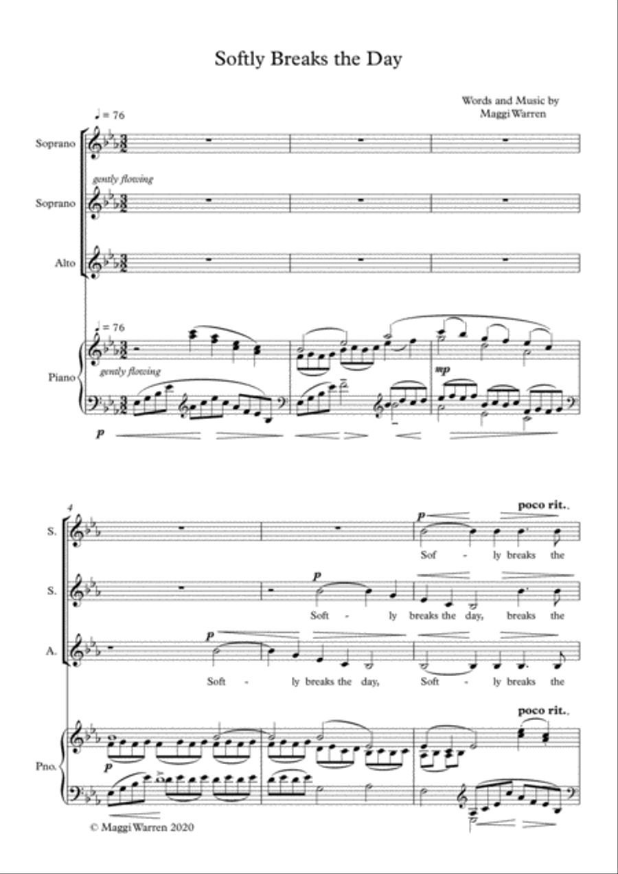 Softly Breaks The Day SSAA scores gallery preview page 2
