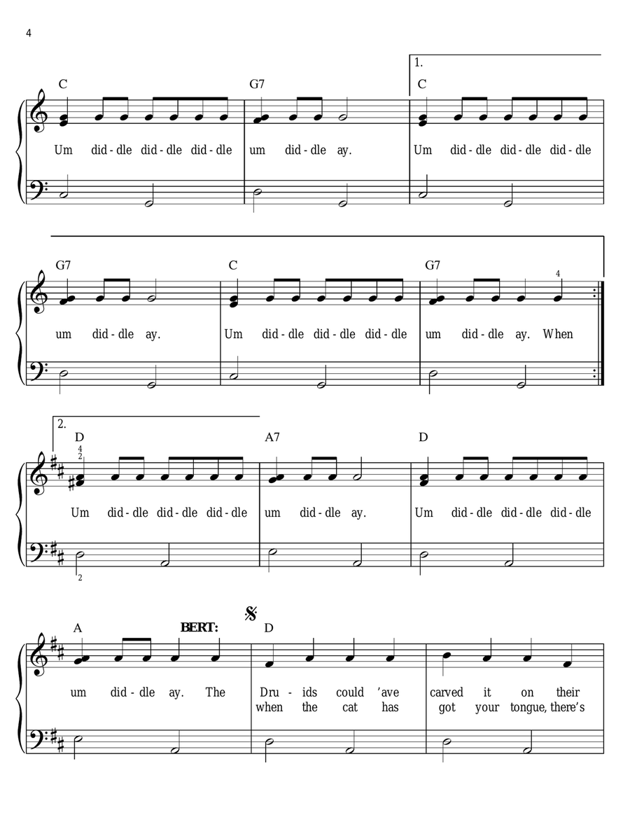 Supercalifragilisticexpialidocious (from Mary Poppins) Voice scores gallery preview page 4