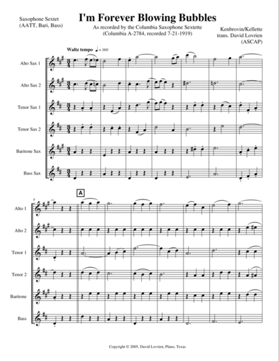 I'm Forever Blowing Bubbles Chamber Music scores gallery preview page 5