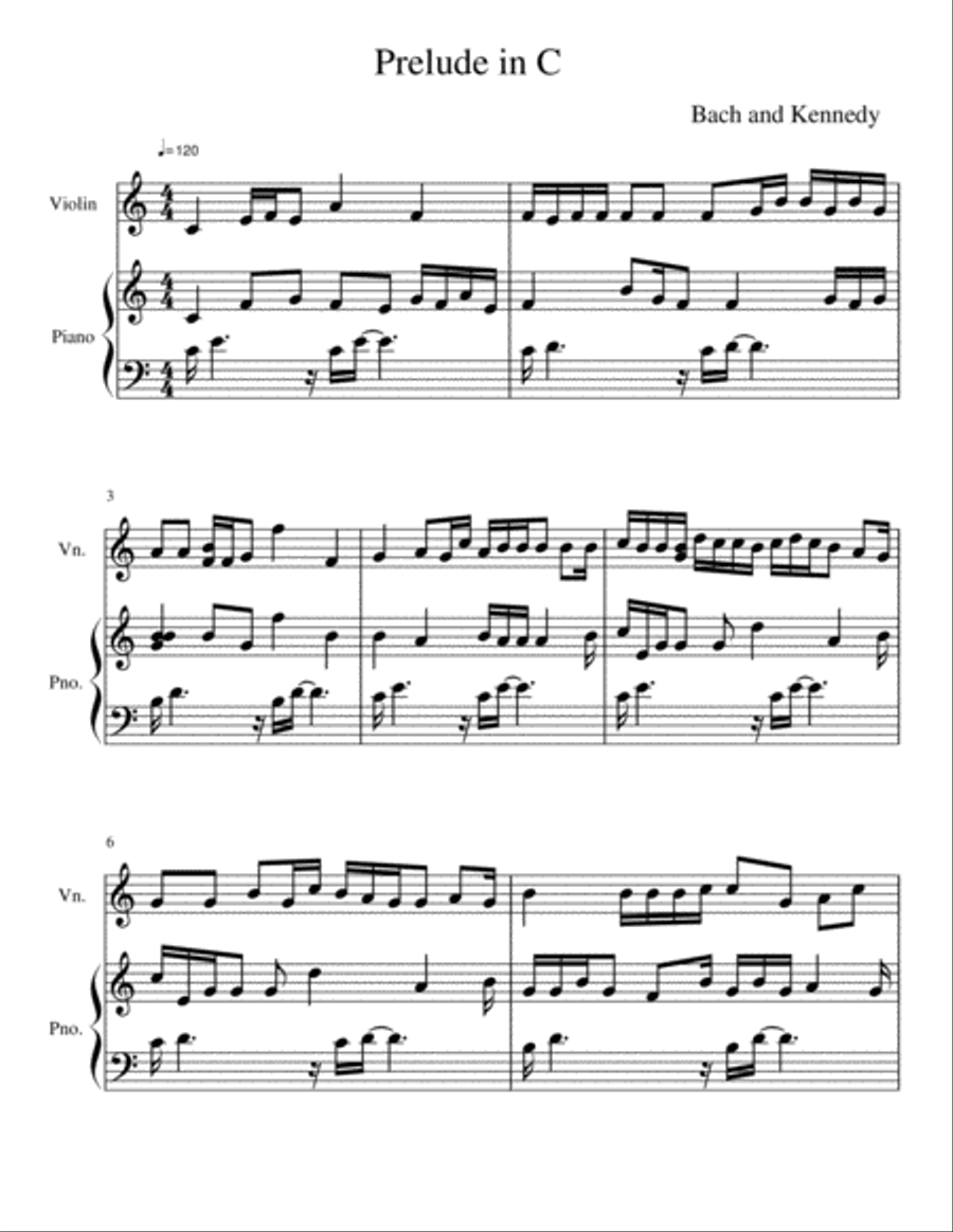 Prelude in C Violin Solo scores gallery preview page 1