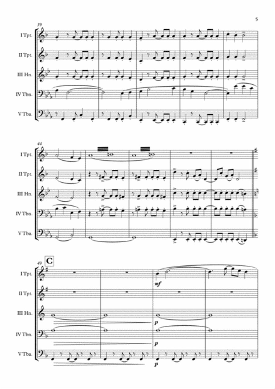 The Magnificent Seven Brass Quintet scores gallery preview page 6