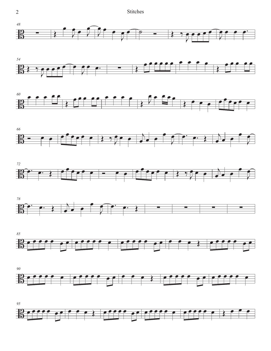 Stitches Viola Solo scores gallery preview page 2