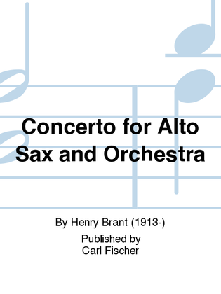 Book cover for Concerto For Alto Sax And Orchestra