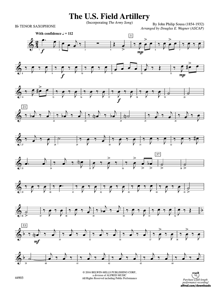 The U.S. Field Artillery: B-flat Tenor Saxophone
