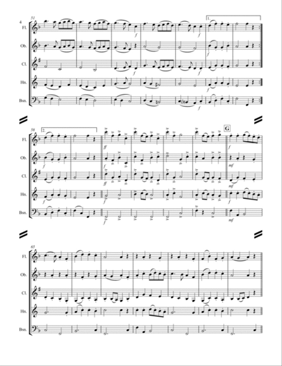 20 Traditional Christmas Carols Volume II (for Woodwind Quintet) Woodwind Quintet scores gallery preview page 5