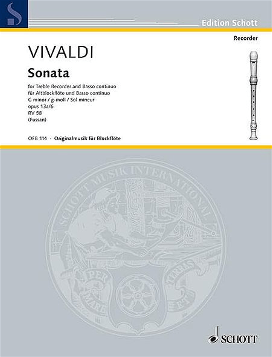 Sonata In G Minor Op. 13A/6 Rv 58 Flute scores gallery preview page 1