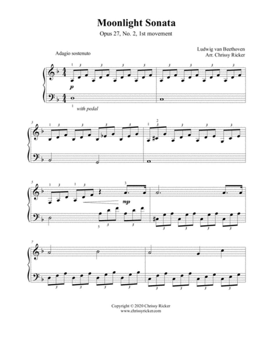 Moonlight Sonata - easy piano/early intermediate image number null