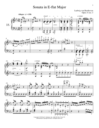 Book cover for Piano Sonata No. 18 In E-flat Major, Op. 31, No. 3