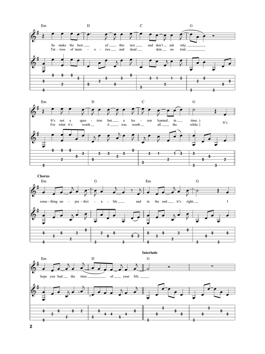 Good Riddance (Time Of Your Life) Acoustic Guitar scores gallery preview page 2