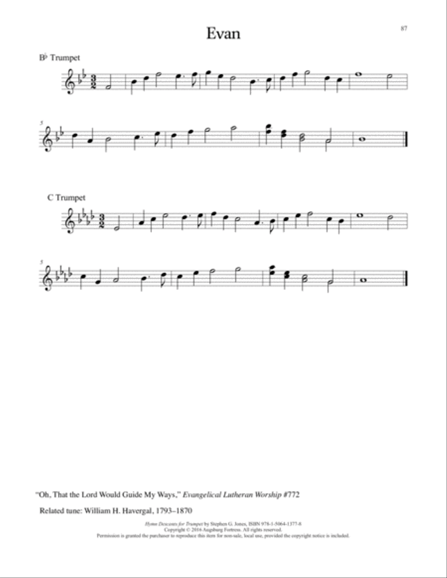 Hymn Descants for Trumpet C Trumpet scores gallery preview page 88