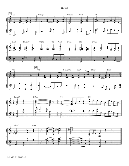 La Vie En Rose (Take Me to Your Heart Again) (arr. Paris Rutherford) - Piano