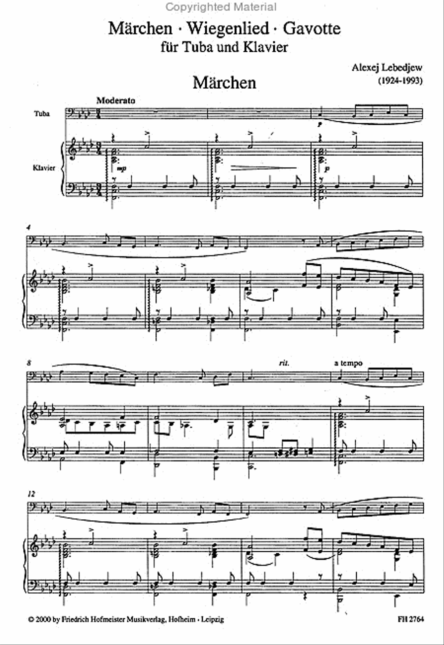 Märchen-Wiegenlied-Gavotte Tuba scores gallery preview page 2