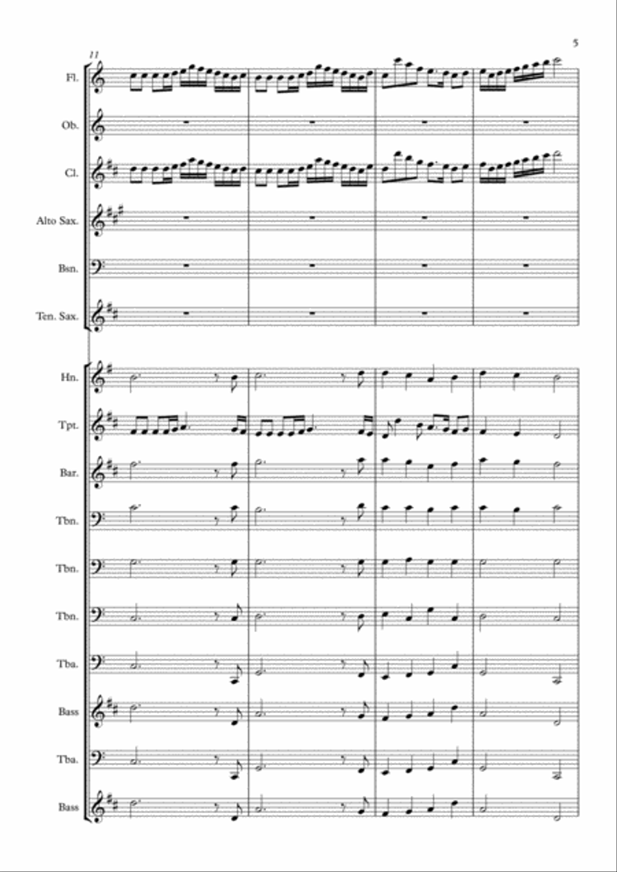 Joy To The World (for wind and brass) Large Ensemble scores gallery preview page 5