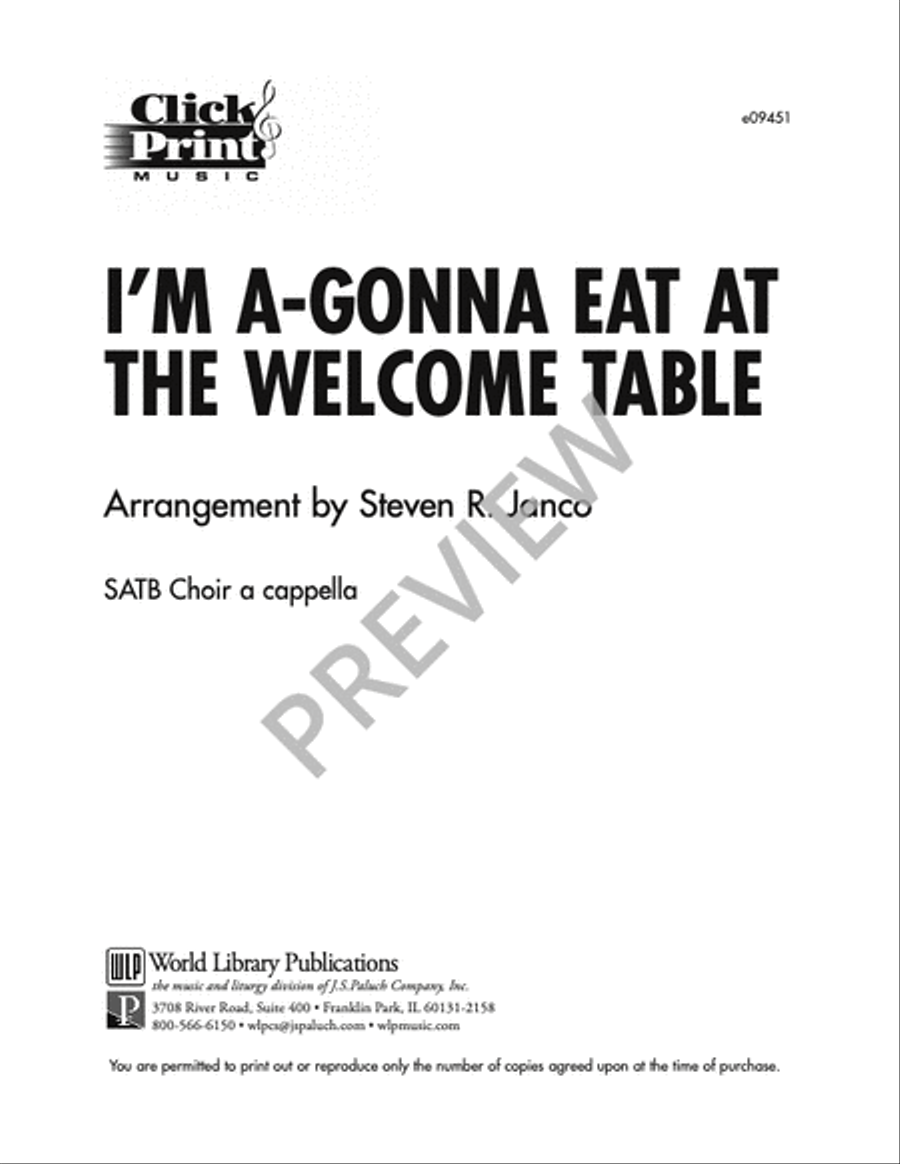 I’m A-Gonna Eat at the Welcome Table 4-Part scores gallery preview page 2