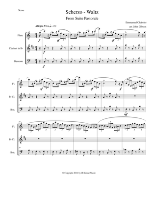 Chabrier - flute clarinet and bassoon trio - Scherzo from Suite Pastorale