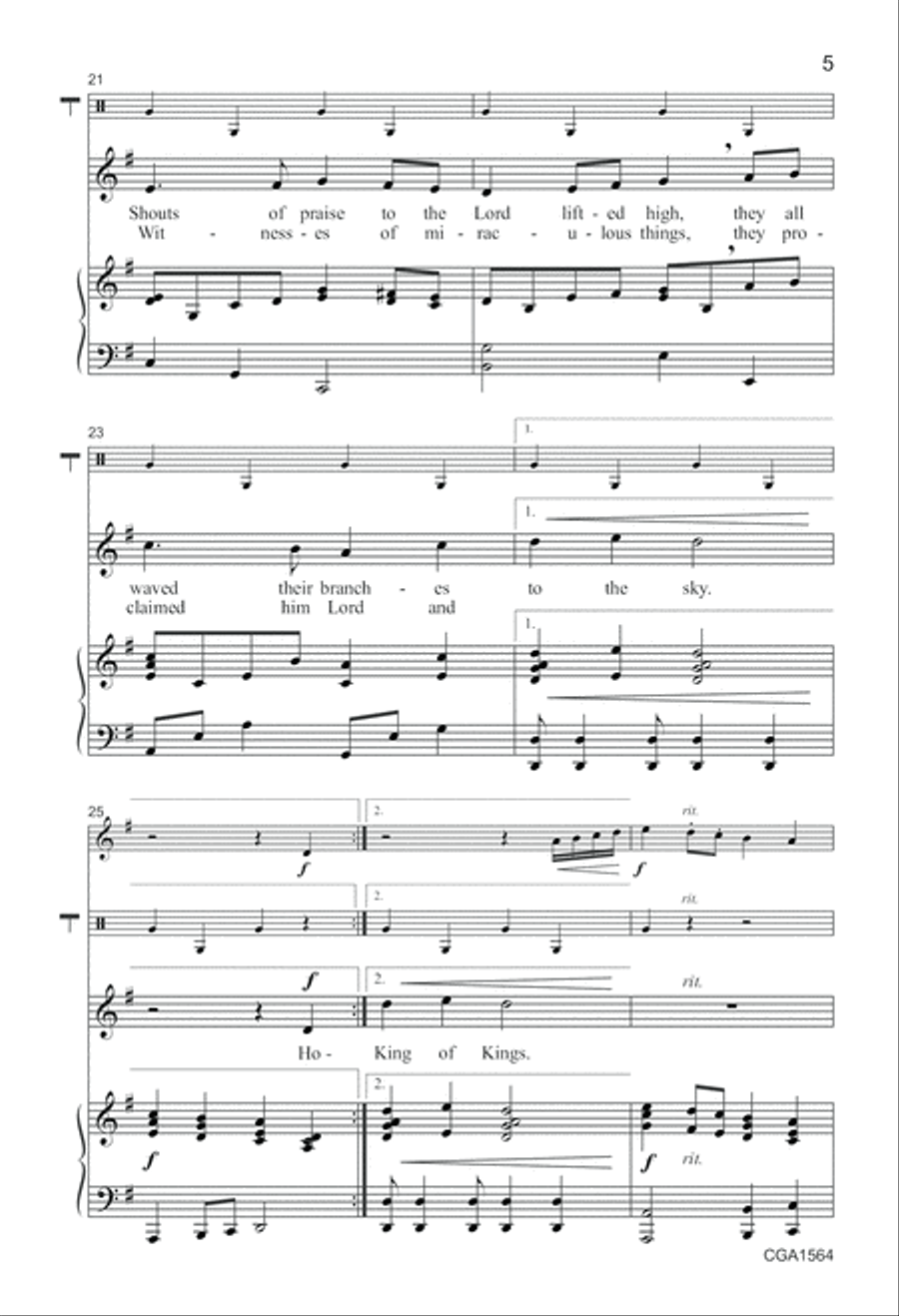 A Joyful Hosanna Unison Choir scores gallery preview page 5