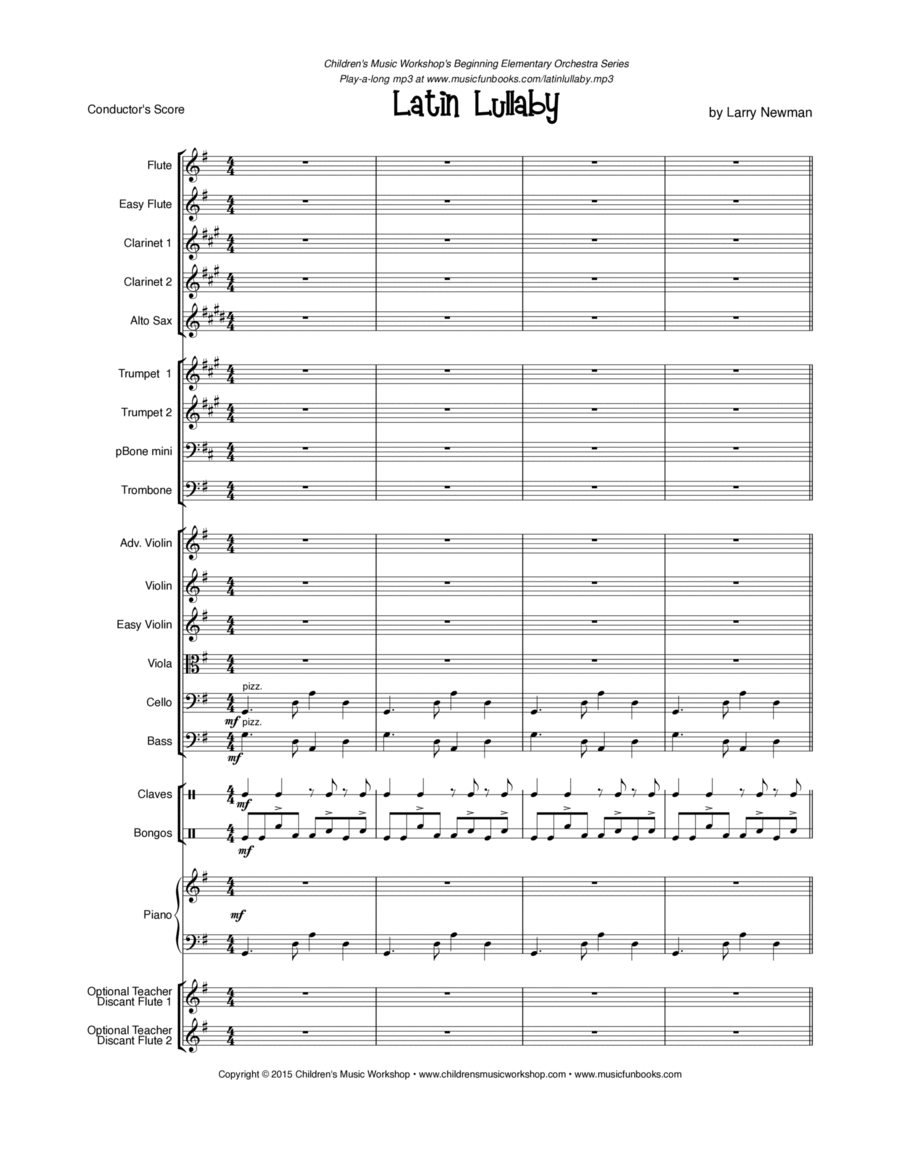 Latin Lullaby Full Orchestra scores gallery preview page 1