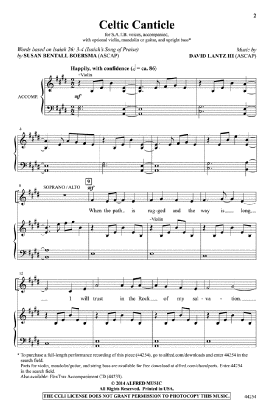 Celtic Canticle Celtic Canticle 4-Part scores gallery preview page 1