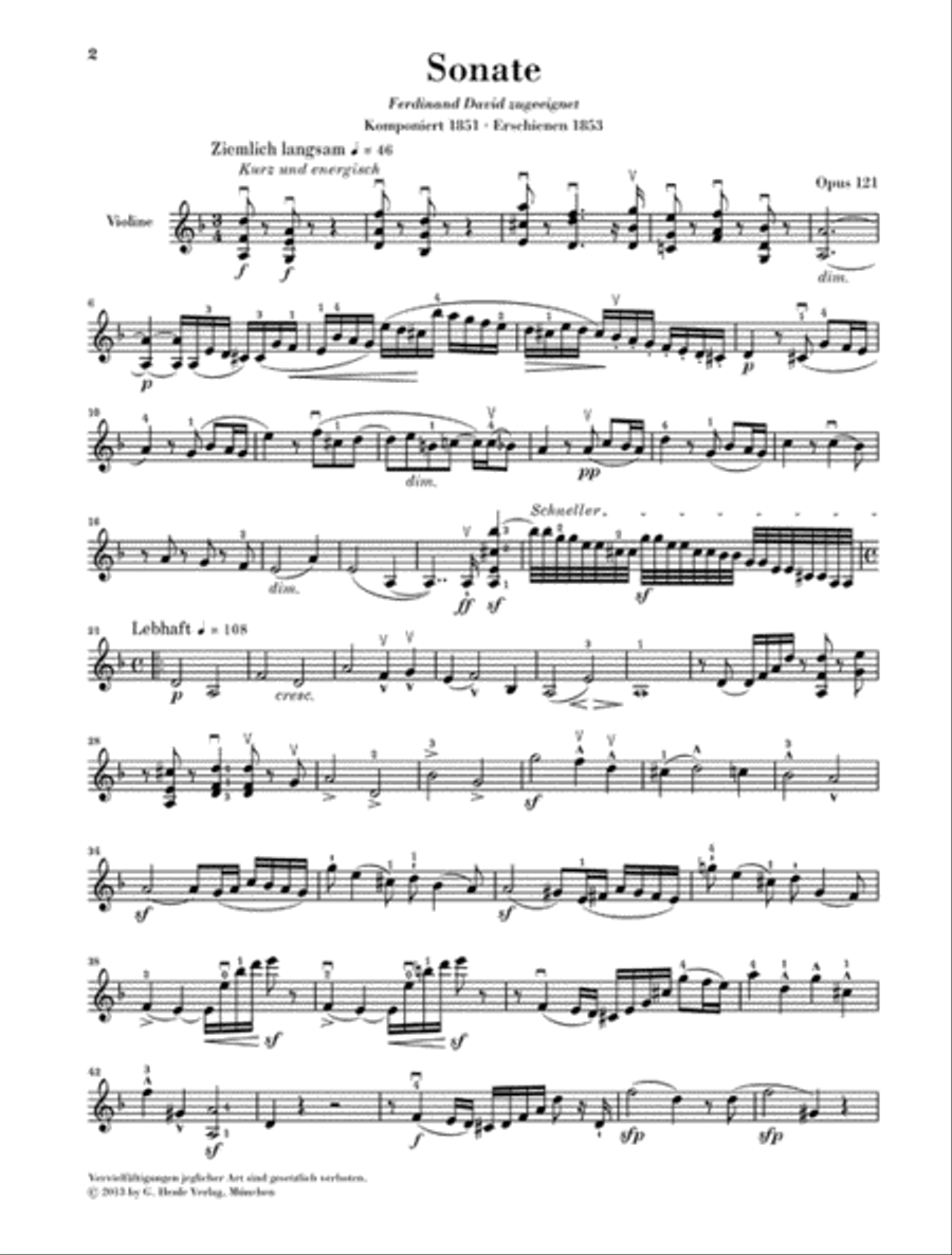 Robert Schumann – Violin Sonata No. 2 in D minor, Op. 121 Violin Solo scores gallery preview page 5