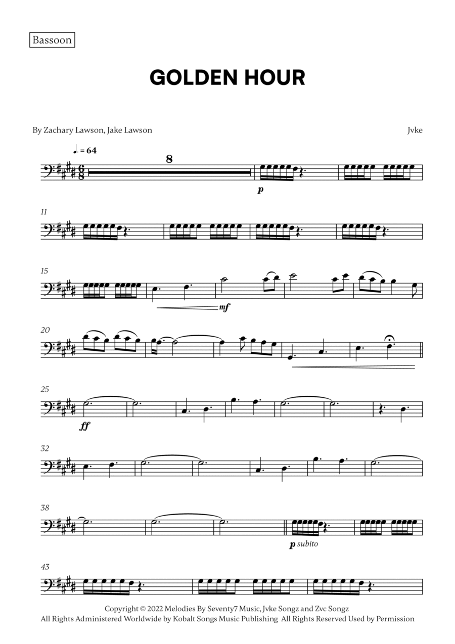 Golden Hour Bassoon Solo scores gallery preview page 1