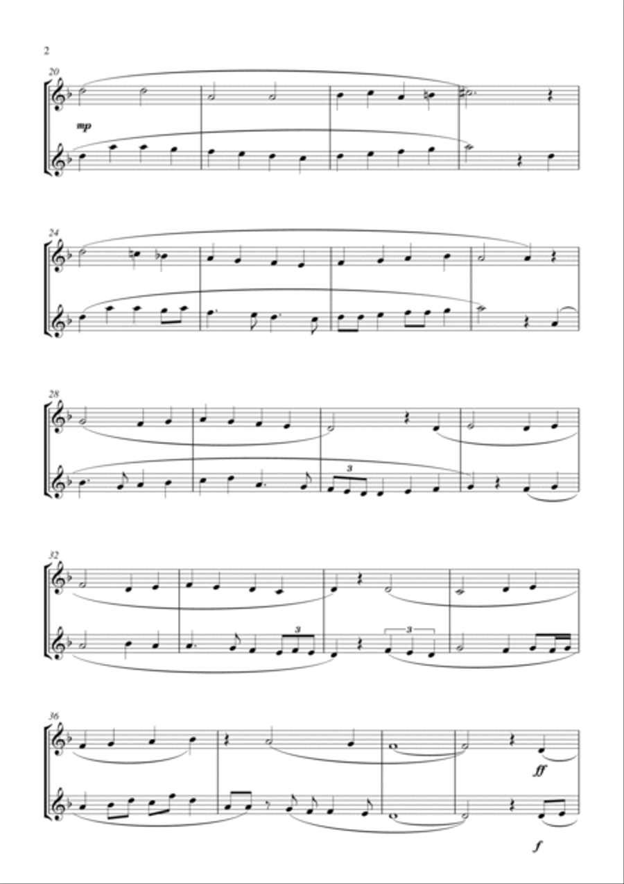 God Rest You Merry, Gentlemen (for trumpet (Bb) duet, suitable for grades 1-5) Trumpet Duet scores gallery preview page 2