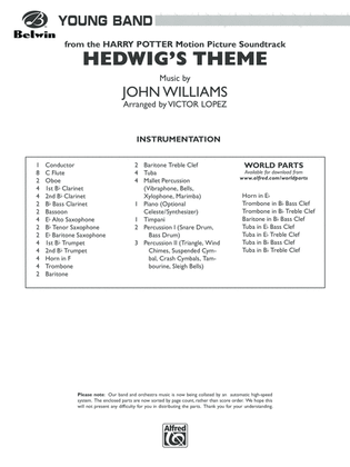Book cover for Hedwig's Theme (from Harry Potter): Score