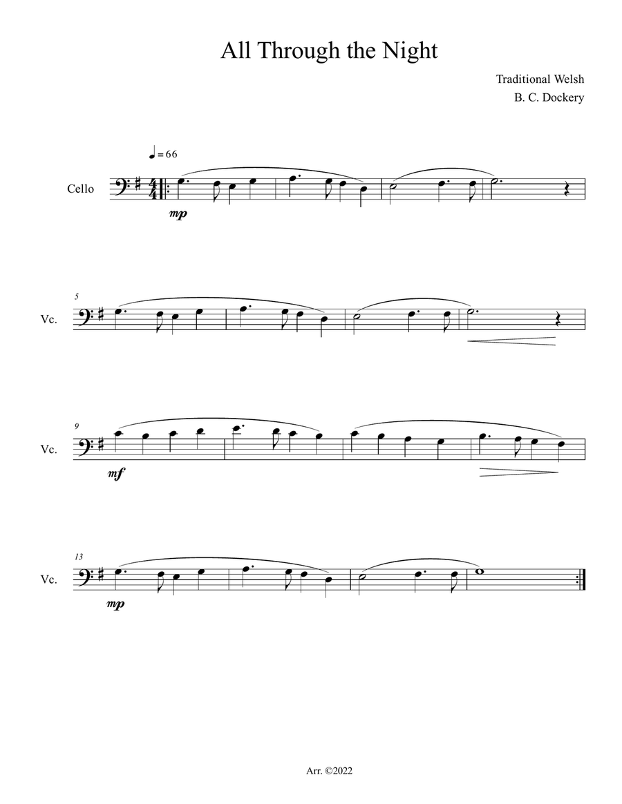 All Through the Night (Cello Solo)