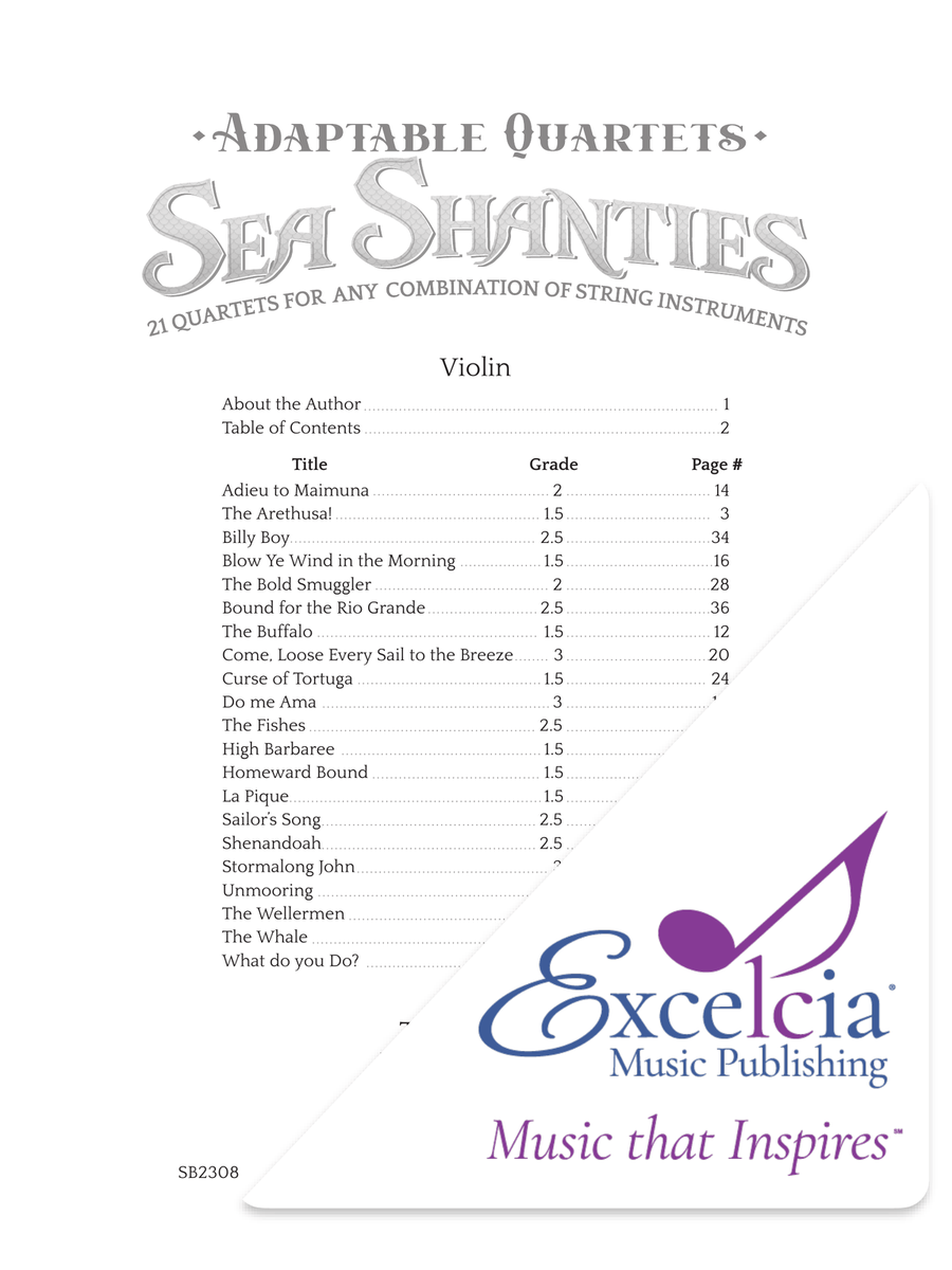 Adaptable Quartets (Sea Shanties) Violin scores gallery preview page 2