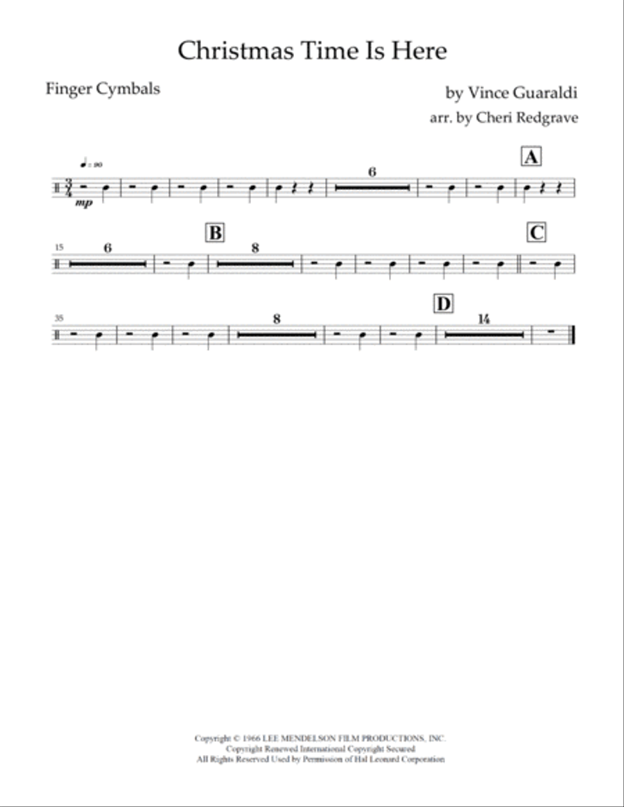 Christmas Time Is Here Percussion Ensemble scores gallery preview page 5