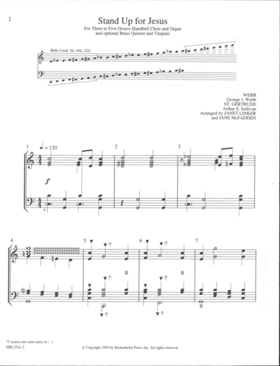 Stand up for Jesus - handbell part 5-Octaves scores gallery preview page 2