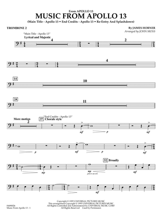 Book cover for Music from Apollo 13 (arr. John Moss) - Trombone 2